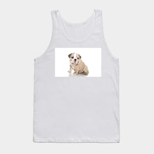 English Bulldog Puppy Digital Painting Tank Top